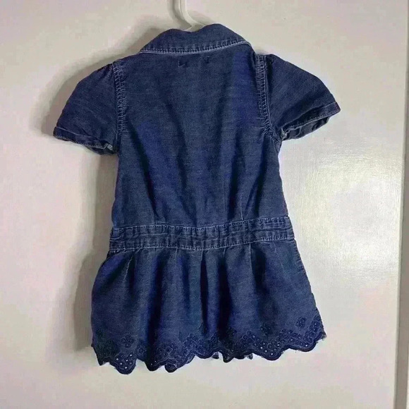 Baby Gap Girl’s Denim Dress and Carters White  Cotton Sweater 12-18 months - Picture 6 of 11